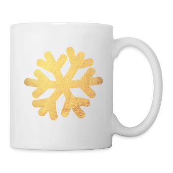 Décoration de Noël Or Flake de Neige Hiver - Mug blanc - blanc - Droite