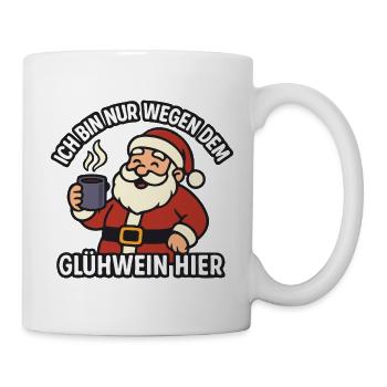 Glühwein Santa – Lustiges Weihnachtsmotiv für Glüh - Tasse - Weiß - Rechts
