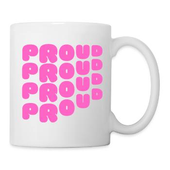 Pride / CSD / LGBTQ+ Design "PROUD" - Tasse - Weiß - Rechts