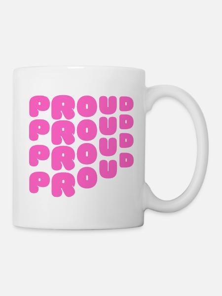 Pride / CSD / LGBTQ+ Design « PROUD » - Mug blanc - blanc