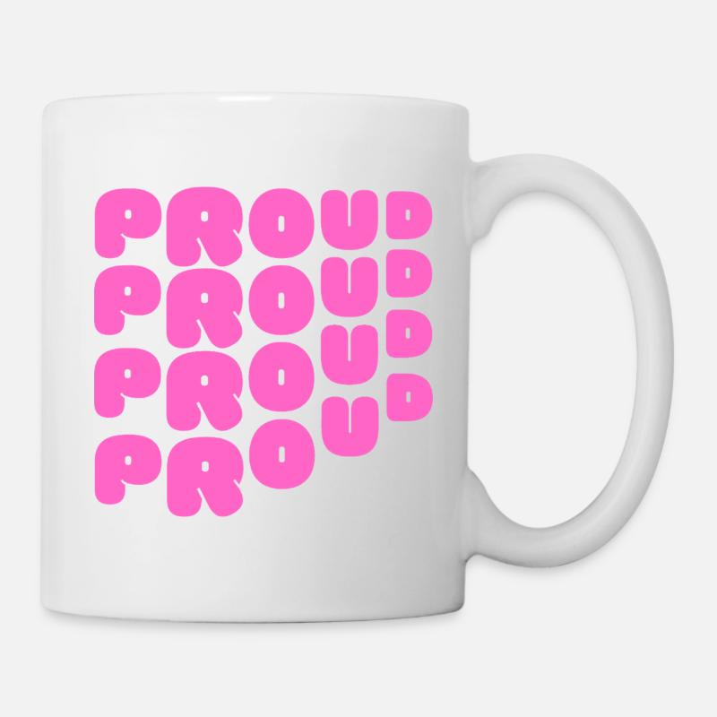 Pride / CSD / LGBTQ+ Design "PROUD" - Tasse - Weiß