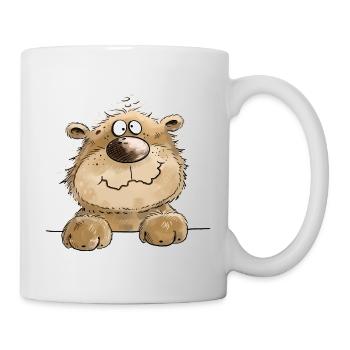 Fröhlicher Waldbär Bär Cartoon Braunbär  - Tasse - Weiß - Rechts