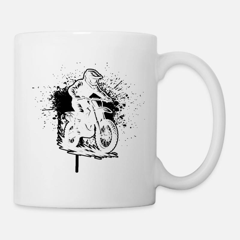 Motif motocross avec valeur de reconnaissance - Mug blanc - blanc