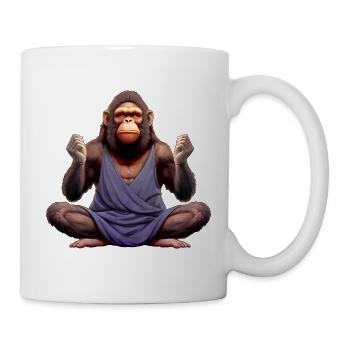 Singes de Yoga - Mug blanc - blanc - Droite