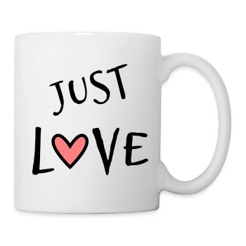 NUR LIEBE. LIEBE. ICH LIEBE DICH. HERZ. ALLES GUTE ZUM GEBURTSTAG. - Tasse - Weiß - Rechts