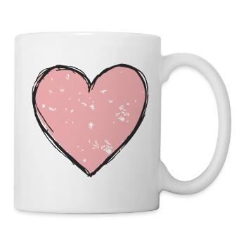 Delicate Pink Heart - Mug - white - Right