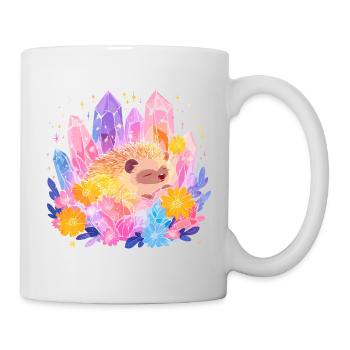 Kleines Igel im Kristallgarten - Tasse - Weiß - Rechts