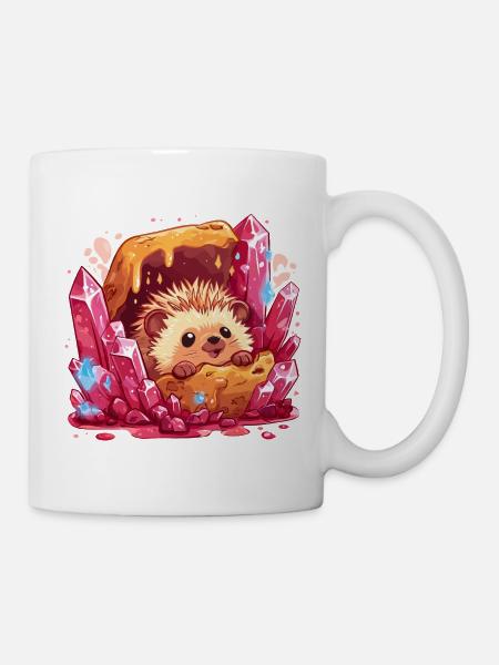 Igel im Kristallhonig Nest - Tasse - Weiß
