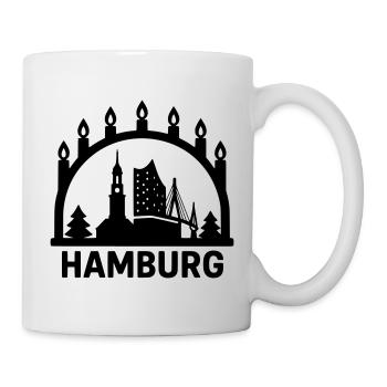Décoration des bougies de bougies de Noël à Hambourg - Mug blanc - blanc - Droite