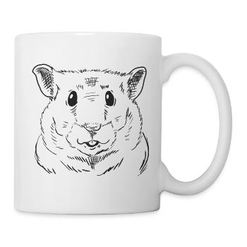 Hamstergesicht niedliches Nagertier-Sketch - Tasse - Weiß - Rechts