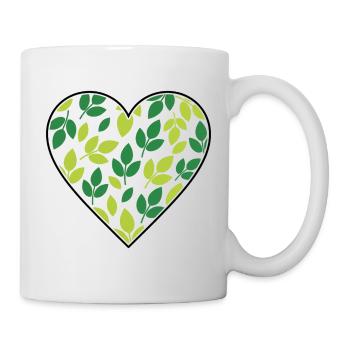 Heart Leaves Nature Environment Love Vector - Mug - white - Right