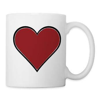 Red Heart Comic Thick Contour Vector - Mug - white - Right