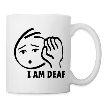 Ich bin taub, bitte schauen Sie mich an, wenn Sie sprechen. - Tasse - Weiß - Rechts