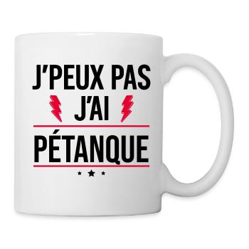 J’peux pas j’ai pétanque Humour Pétanque - Mug blanc - blanc - Droite