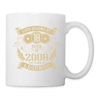 18 Birthday Life Vintage 2008 Angel Legends - Mug - white - Right