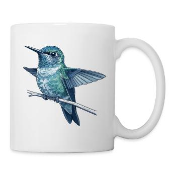 Colibri en reflet aquarelle - Mug blanc - blanc - Droite