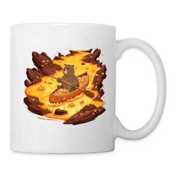 Lava bear in canoe full of cookies - Mug - white - Right