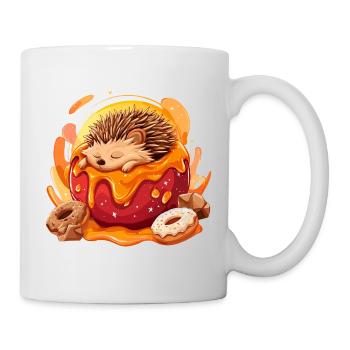 Kuscheliger Igel im Donut - Tasse - Weiß - Rechts