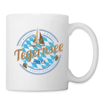 Tegernsee Bayern Deutschland Segelschiff Souvenir - Tasse - Weiß - Rechts