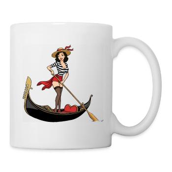 Italy Venice gondola pinup - Mug - white - Right