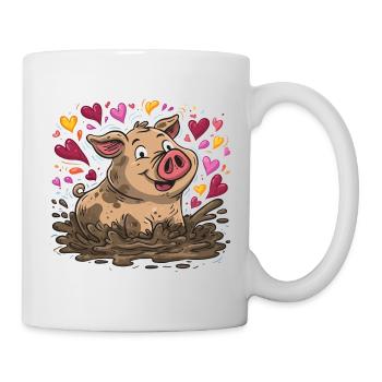Herzenswutz im Schlammherz - Tasse - Weiß - Rechts