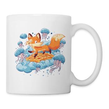 Fuchs auf Waffeltraum - Tasse - Weiß - Rechts