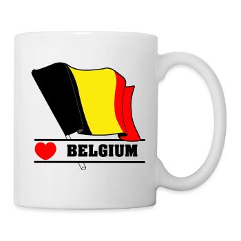 Belgische Flagge mit Herz - Tasse - Weiß - Rechts