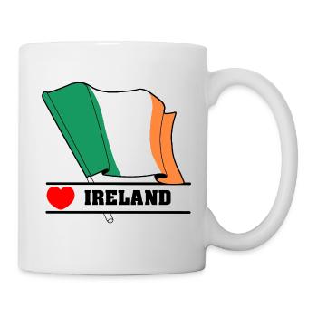 Ireland Flag with Heart - Mug - white - Right