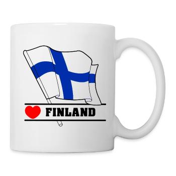 FINLAND Flag with Heart - Mug - white - Right