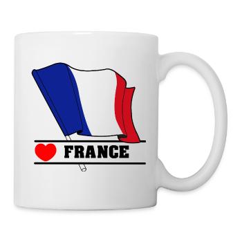 Cœur du drapeau français - Mug blanc - blanc - Droite