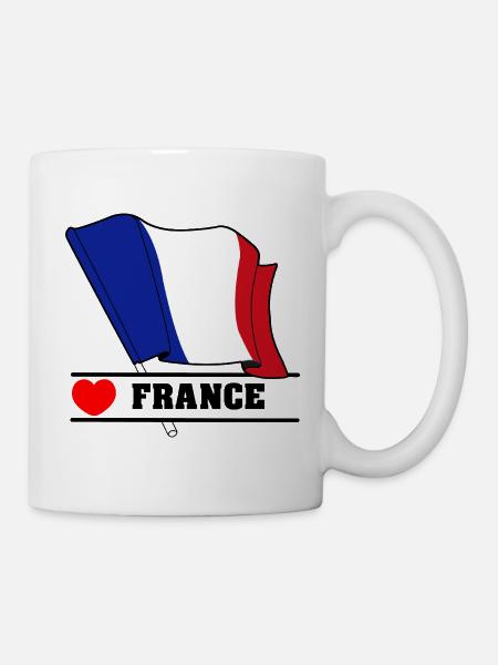 Frankreich Flaggenherz - Tasse - Weiß