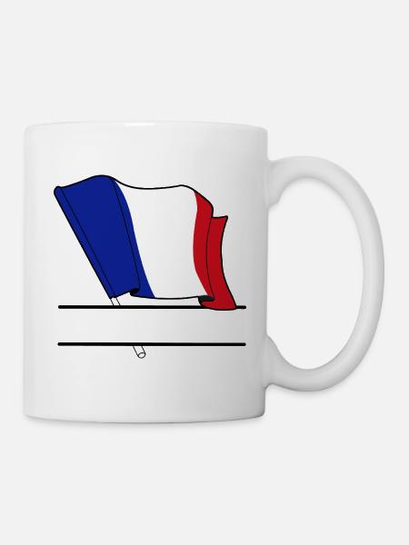 Frankreich-Flaggennamensraum - Tasse - Weiß