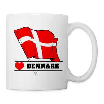 DENMARK – Flag with Heart - Mug - white - Right
