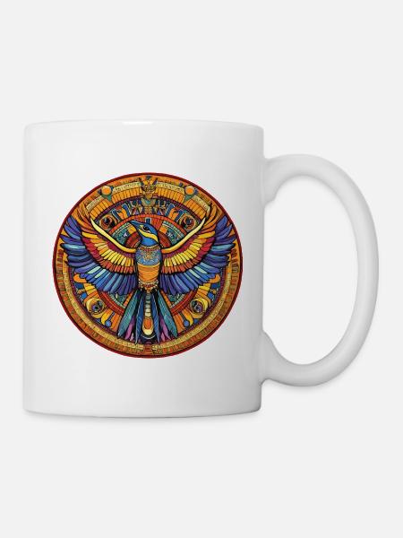 Phönix Mandala Feuerfächer - Tasse - Weiß