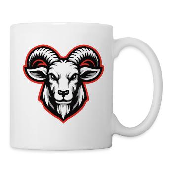 Kräftiges Ziegenkopf-Emblem - Tasse - Weiß - Rechts