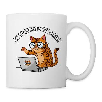 Chat de bureau en colère ronronne Mon dernier e-mail - Mug blanc - blanc - Droite