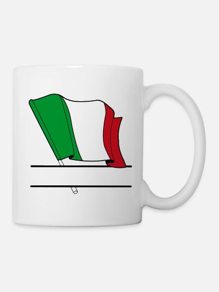 Italienische Flagge – Namensraum - Tasse - Weiß