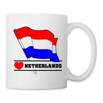 Drapeau des Pays-Bas avec cœur - Mug blanc - blanc - Droite