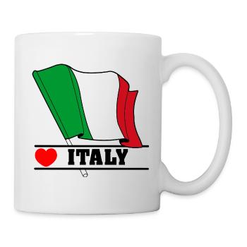 Drapeau italien avec cœur - Mug blanc - blanc - Droite