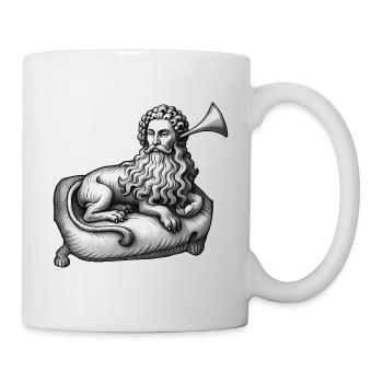 DEAF LION MAN - black & white - Mug blanc - blanc - Droite