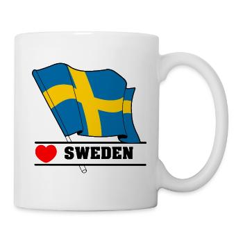 Beschreibung der SCHWEDEN-Liebesflagge: - Tasse - Weiß - Rechts