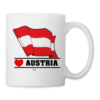 Austria Flag with Heart - Mug - white - Right