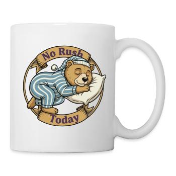 Kein Stress Heute – Bär im Pyjama - Tasse - Weiß - Rechts