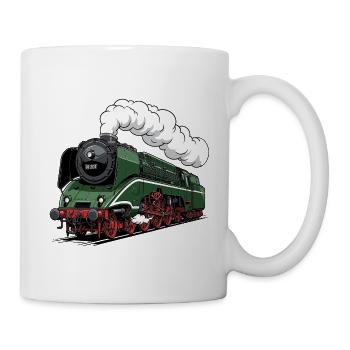 Green Steam Locomotive 18 201 Retro - Mug - white - Right