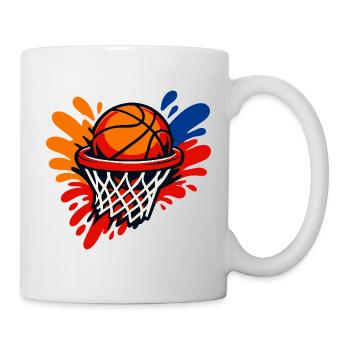 Éclaboussure du panier de basket - Mug blanc - blanc - Droite