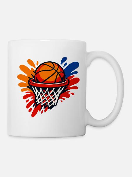 Basketballkorb-Splash-Burst - Tasse - Weiß