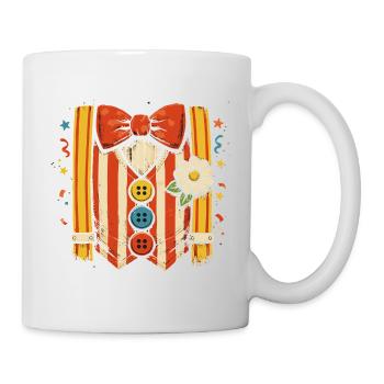 Clown Kostüm Karneval Geschenk Süß Niedlich - Tasse - Weiß - Rechts