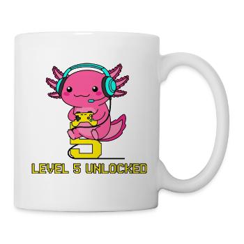 Level 5 Unlocked Gamer Axolotl - Tasse - Weiß - Rechts