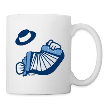 Blue accordion on a cheerful background - Mug - white - Right