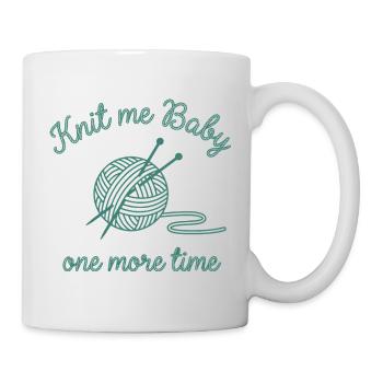 Tricote-moi bébé Sweat à capuche amusant pour fans de tricots - Mug blanc - blanc - Droite